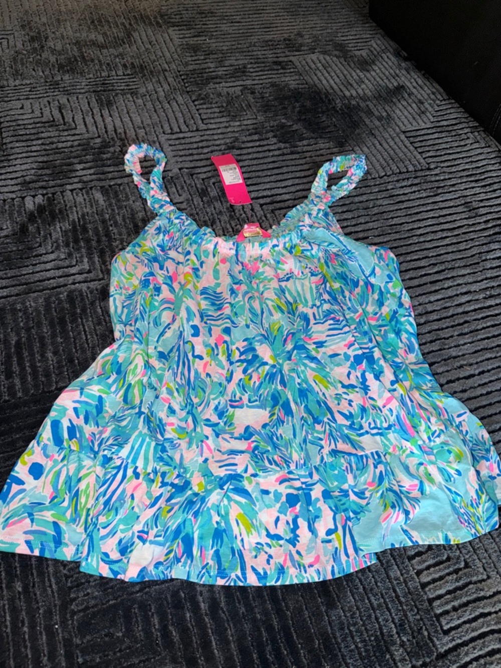 Lilly Pulitzer Multicolor Blue Pink Green Print Camisole 100% cotton